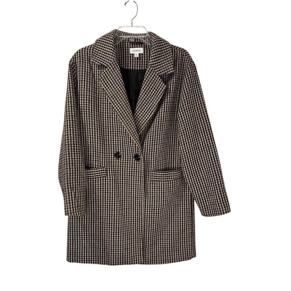 Evereve Betty Blazer women’s brown houndstooth print size Medium #33-1893